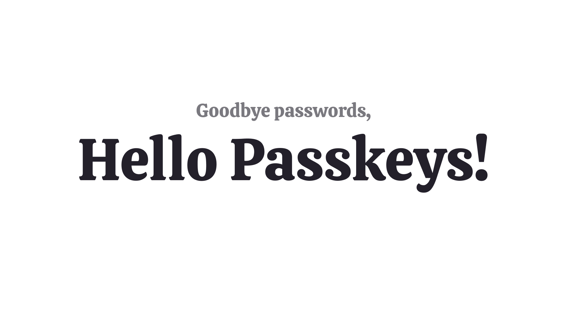 Sign in without a password